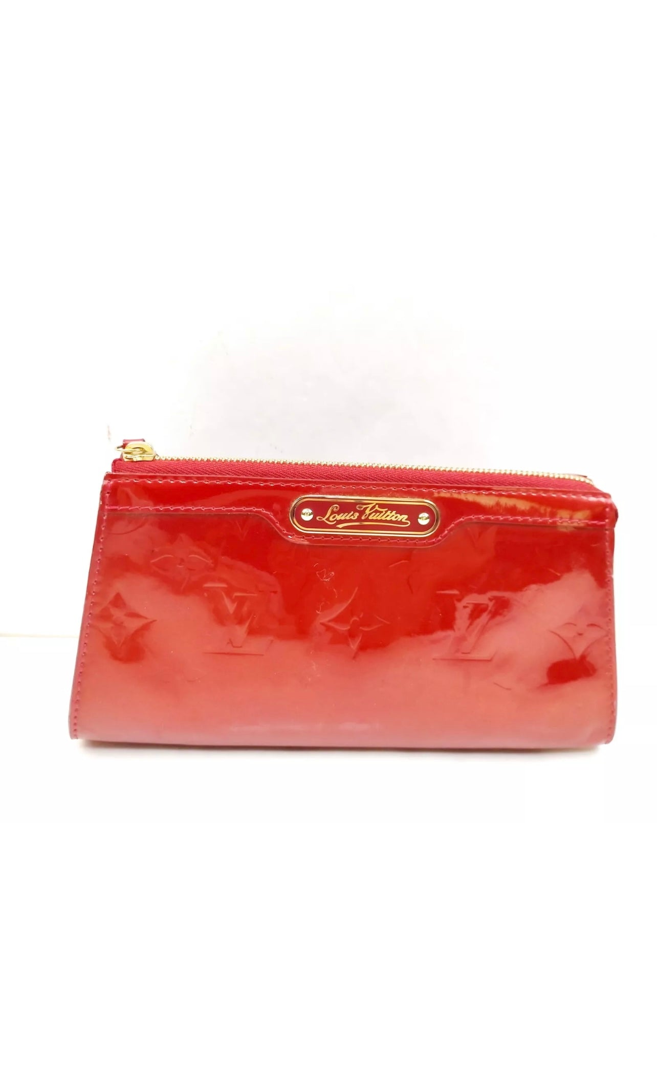 Pre-owned Louis Vuitton Vernis clutches & wristlets LV Cosmetic Pouch Bag Red 1286278