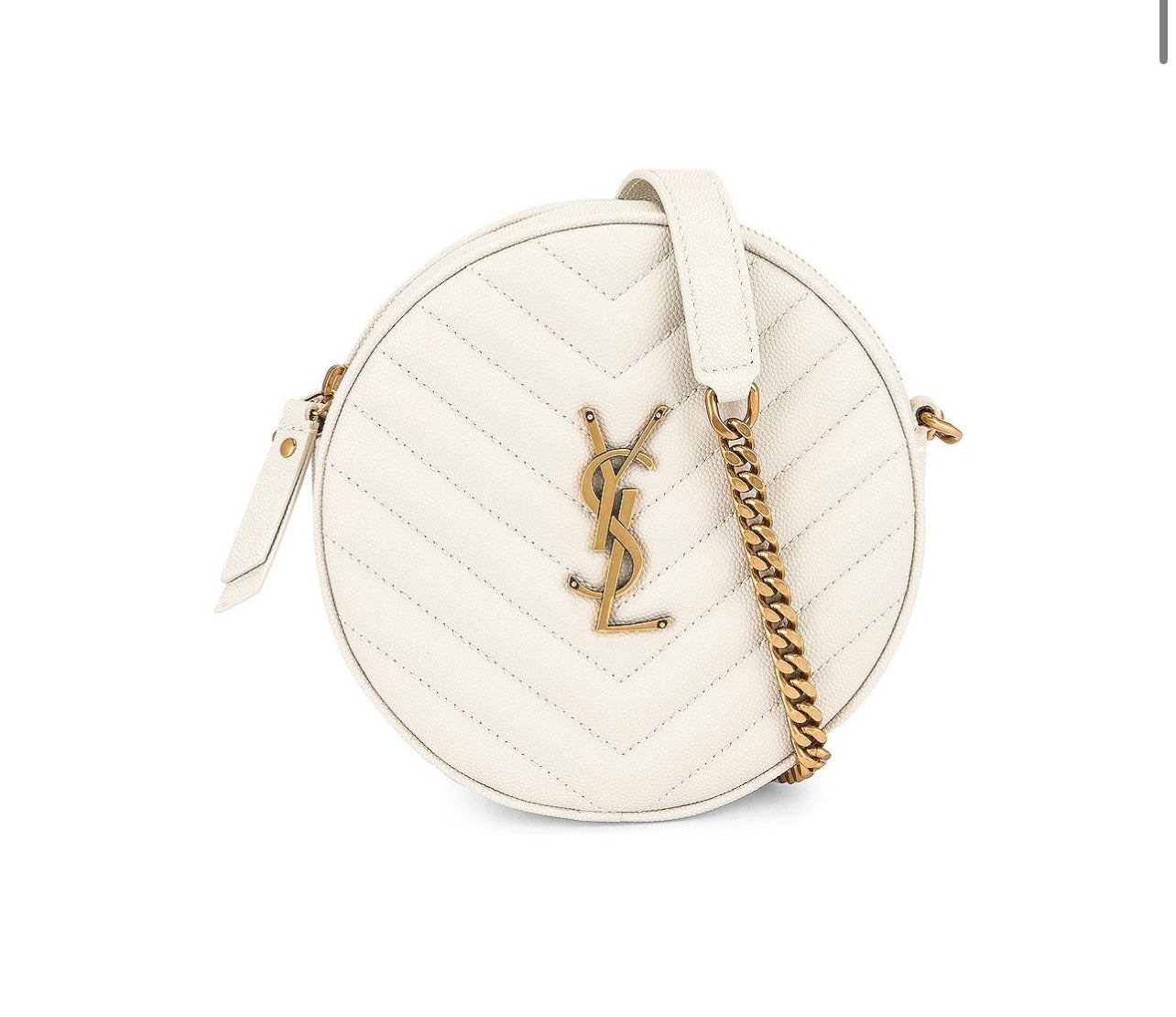 Saint Laurent Monogramme Round Bag in Cream soft