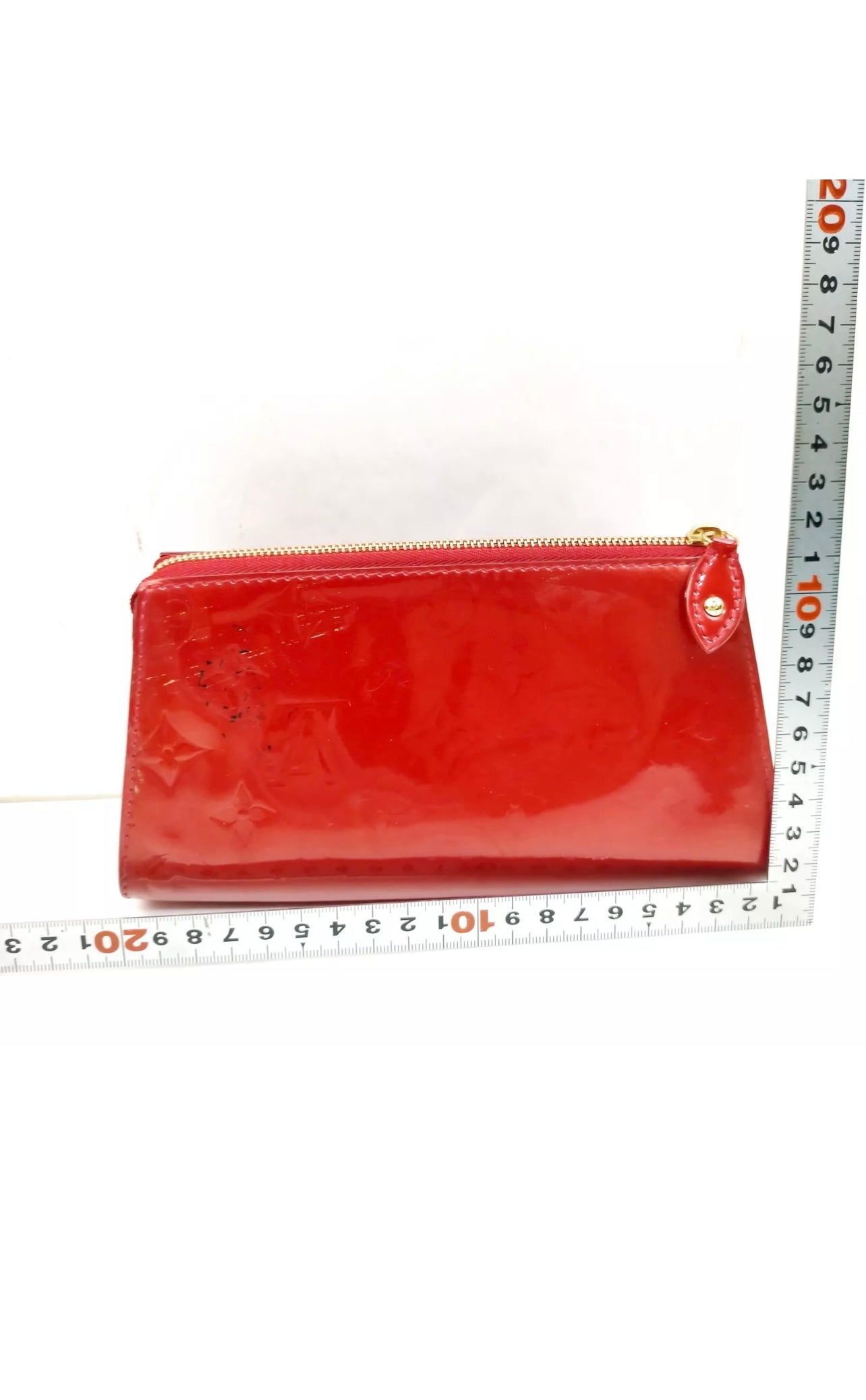 Pre-owned Louis Vuitton Vernis clutches & wristlets LV Cosmetic Pouch Bag Red 1286278