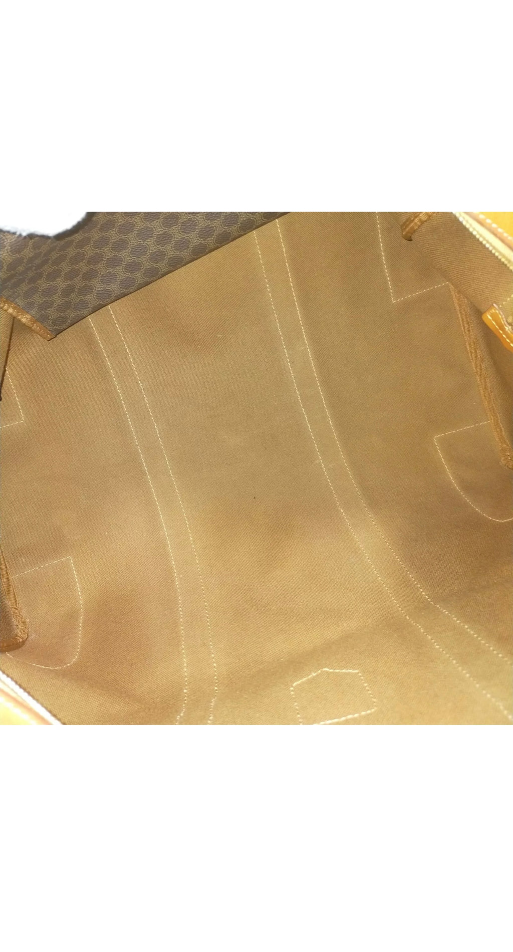 Celine Travel / Boston Duffel bag Macadam PVC coated Brown