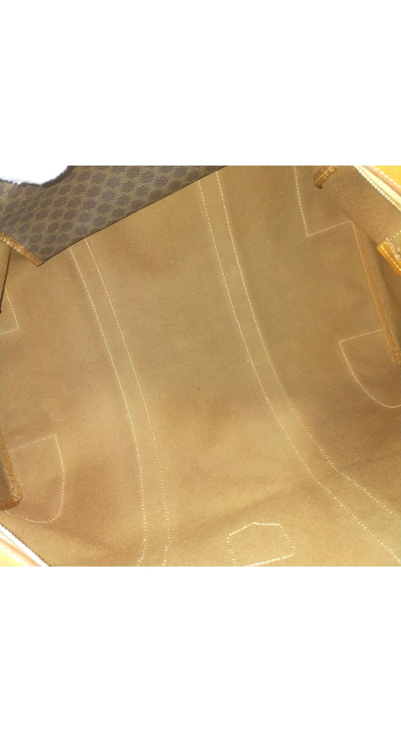 Celine Travel / Boston Duffel bag Macadam PVC coated Brown