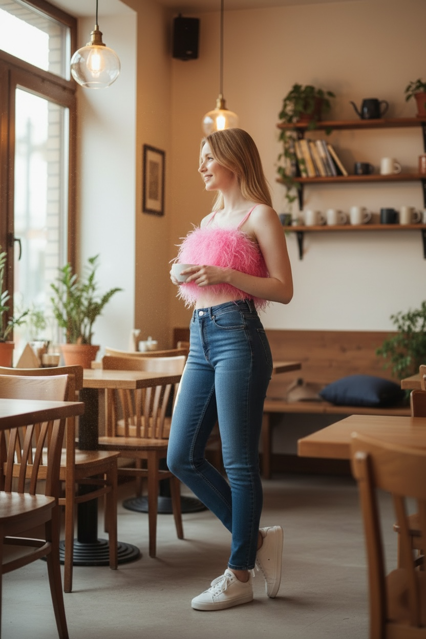 Pink Glam Statement Crop