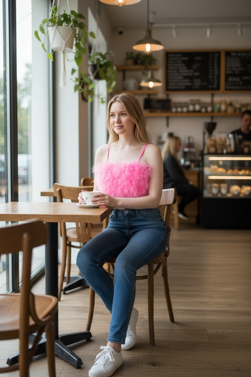 Pink Glam Statement Crop