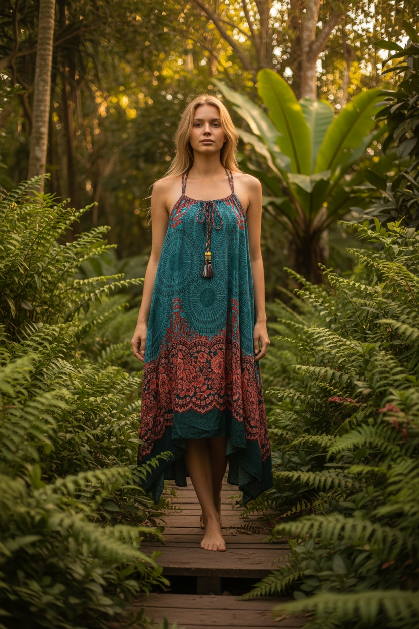 Emerald Boho Paradise Dress