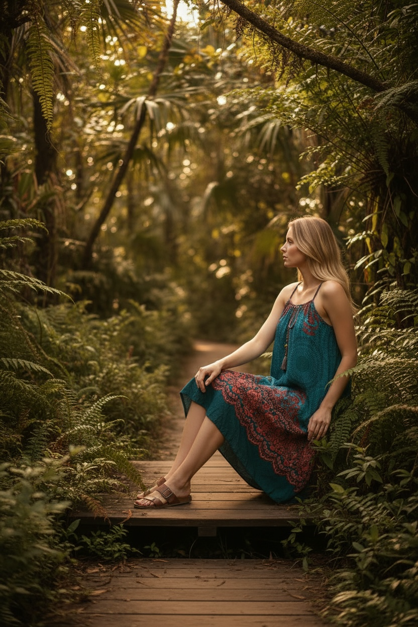 Emerald Boho Paradise Dress