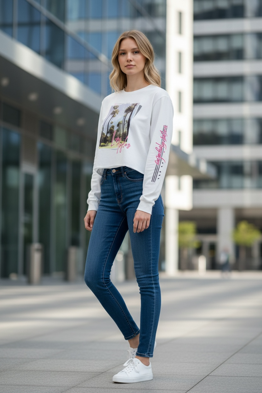 Palm Breeze Graphic Long Sleeve Tee